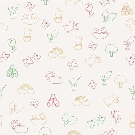 Spring seamless patternのイラスト素材