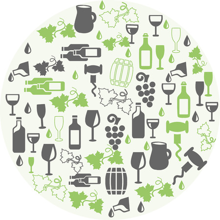 Wine iconsのイラスト素材