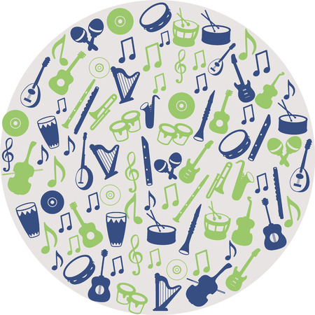 Musical instrument iconsのイラスト素材
