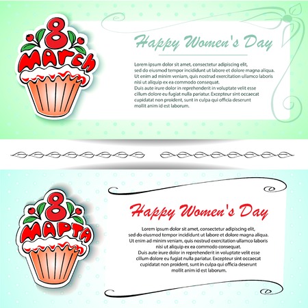 Two postcards from March 8のイラスト素材