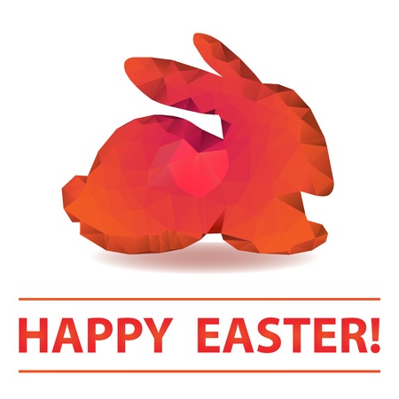 polygonal Easter bunny on a white backgroundのイラスト素材