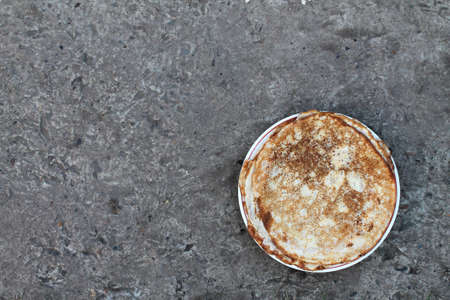 pancake dough product on a concrete background, top view. Copy spaceの写真素材