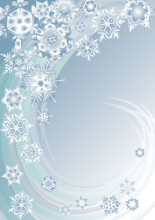 vector background illusrtation with snowflakes and swirl linesのイラスト素材