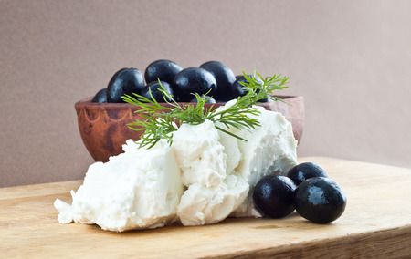 olives and cheese fetaの写真素材