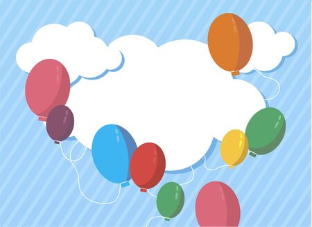 Colorful Happy Birthday. Announcement, poster, flyer, greeting card in a flat style. Vector illustrationのイラスト素材