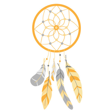 dream catcher on the white backgroundのイラスト素材