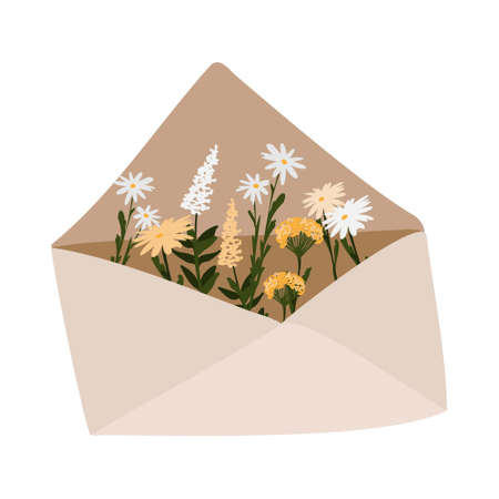 flowers in the postal envelope