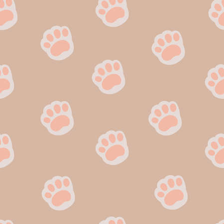 Hand drawn cat footprint seamless patternのイラスト素材