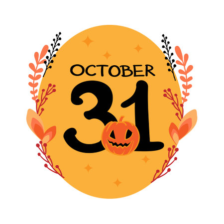 October 31 in frame on the white backgroundのイラスト素材