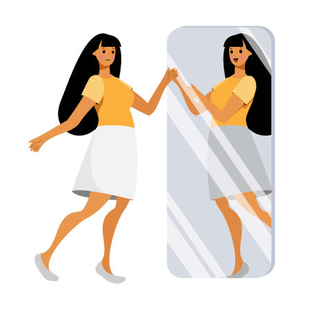 self disappointed on the white backgroundのイラスト素材