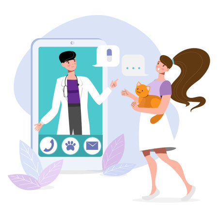 veterinarian on the white backgroundのイラスト素材