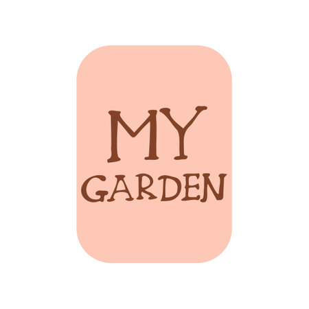 words My garden on the label on the white backgroundのイラスト素材