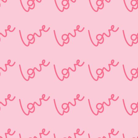 Love word pink vector seamless patternのイラスト素材