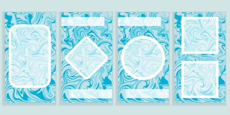 Set of blue fluid templates for social network storiesのイラスト素材