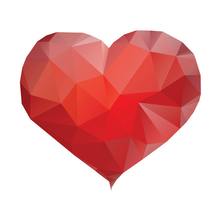 Polygonal heart isolatedのイラスト素材