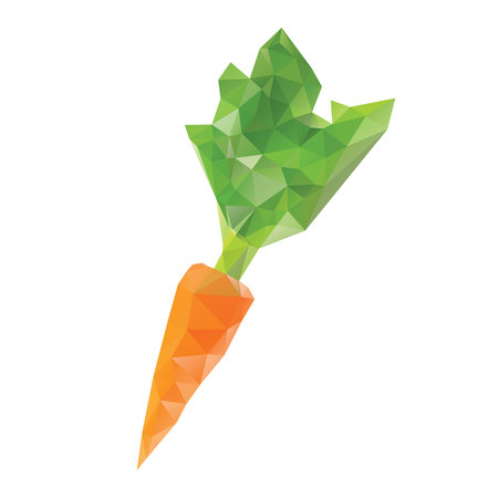 Polygonal carrot isolated. Abstract low poly vegetableのイラスト素材