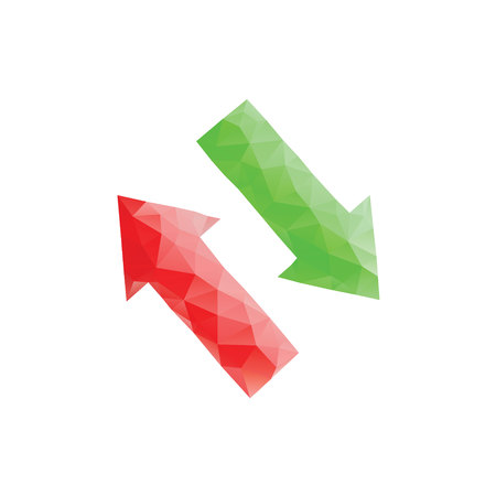 Polygonal arrows. Green and red arrows. Directionsのイラスト素材