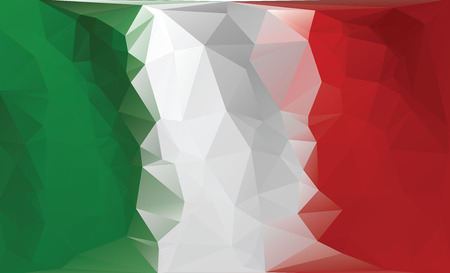 Italian flag. Polygonal colorful flag. Abstract backgroundのイラスト素材