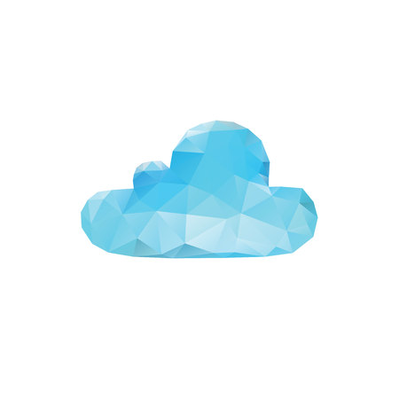 Polygonal blue cloud. Cloud low poly styleのイラスト素材