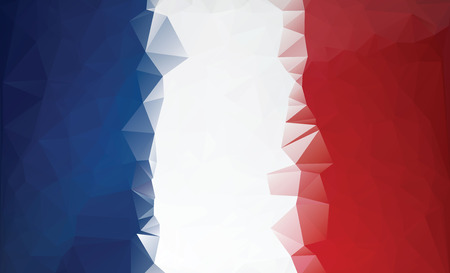 Polygonal France flag. Low poly style backgroundのイラスト素材