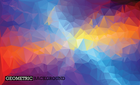 Blue, orange, red abstract mosaic background Low polyのイラスト素材