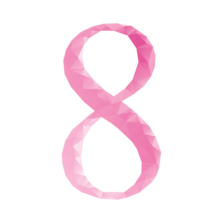 Womens day concept. Eight march isolated. Low poly styleのイラスト素材