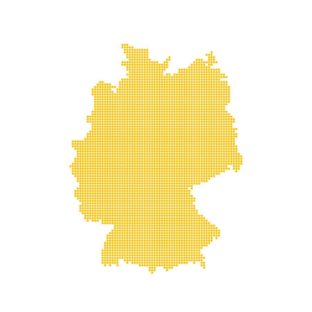 German map isolated. Dotted germany map yellow borderのイラスト素材