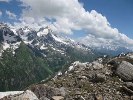 snow covered mountainsの写真素材