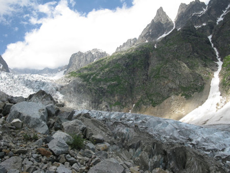snow covered mountainsの写真素材