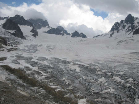 snow covered mountainsの写真素材