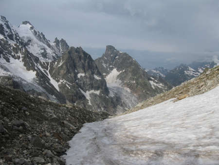 snow covered mountainsの写真素材