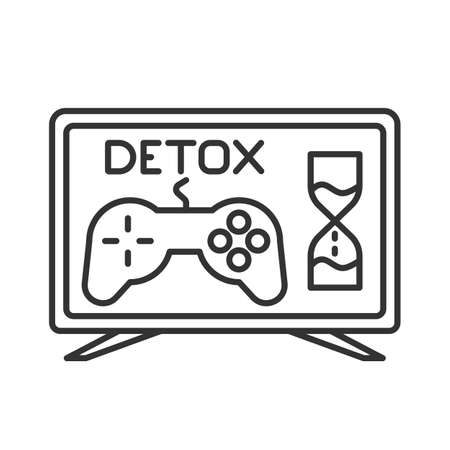 line icon, detox from computer gamesのイラスト素材