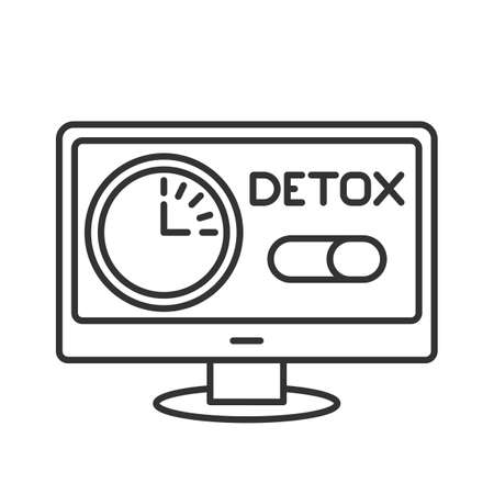 line icon, computer detox for a limited timeのイラスト素材