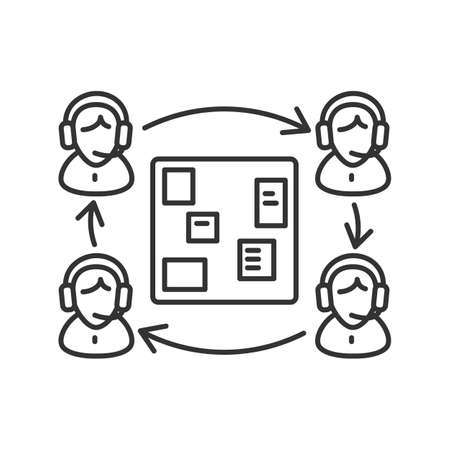 general whiteboard, webinar, line iconのイラスト素材