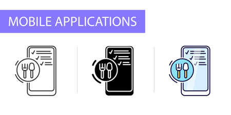 mobile application icon, food trackingのイラスト素材