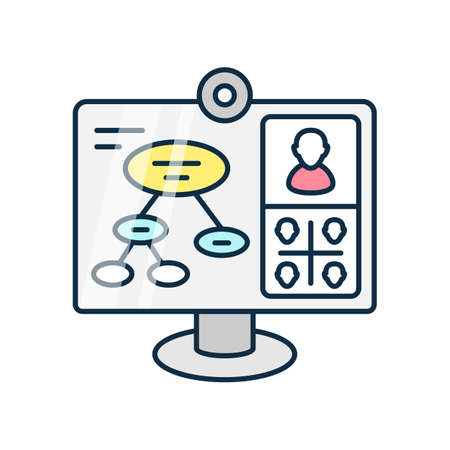 Webinar color icon broadcast schemeのイラスト素材