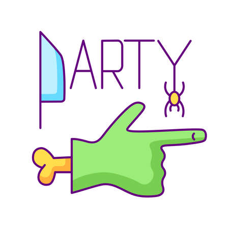 zombie hand indicating direction, vector color icon, for web design, templates and moreのイラスト素材