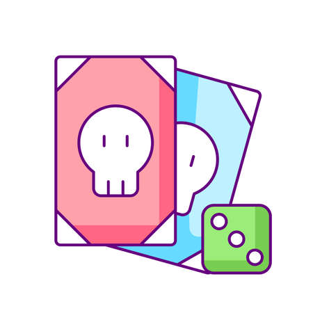 playing cards, dice, vector color icon, for web design, templates and moreのイラスト素材