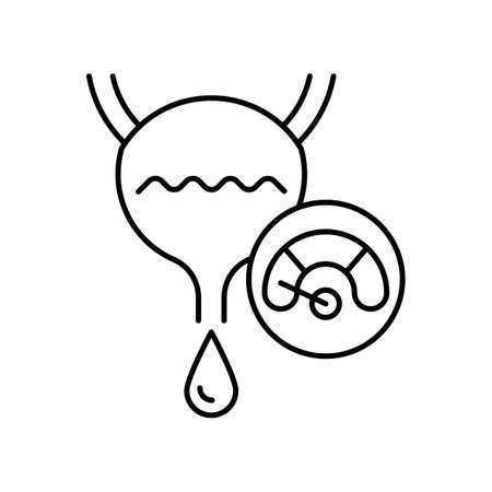 Weak stream when urinating. Line icon for web design, templates and moreのイラスト素材