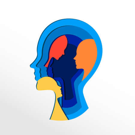 head with heads inside for web design, templates and moreのイラスト素材