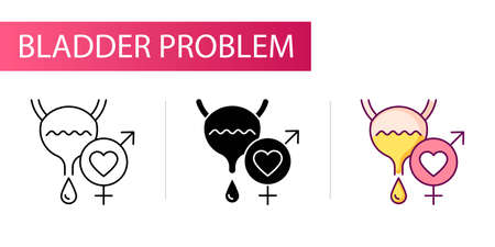 Urination during an intimate relationship. Line icon for web design, templates and moreのイラスト素材