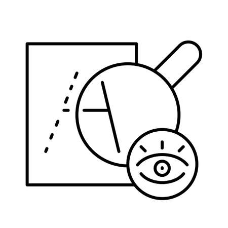 Optometry (blurry vision, fitting lenses). Line icon concept for web design, templates and moreのイラスト素材