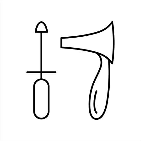 Anoscopy, Surgical anoscope, line icon for web design, templates and moreのイラスト素材