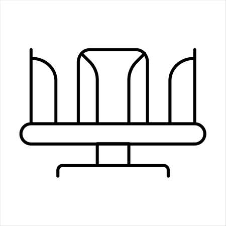 Rotating roundabout carousel, Line icon for web design, templates and moreのイラスト素材