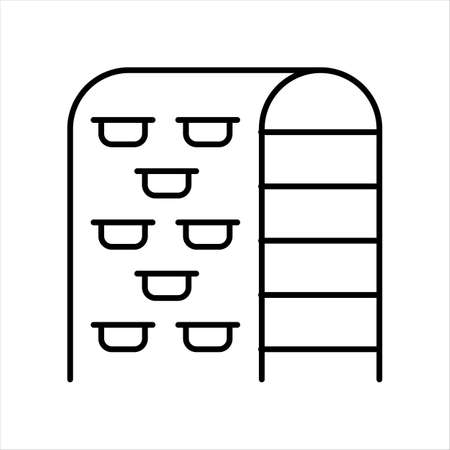 Climbing Rock Wall, Line icon for web design, templates and moreのイラスト素材