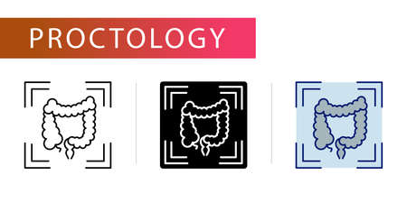 X-ray with contrast, icons set (line, glyph, color) for web design, templates and moreのイラスト素材