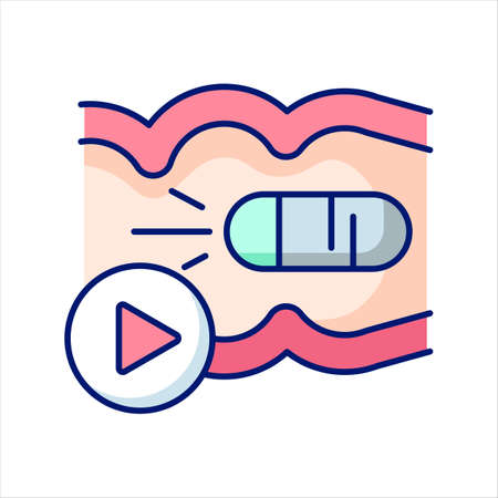 Capsule endoscopy, color icon for web design, templates and moreのイラスト素材