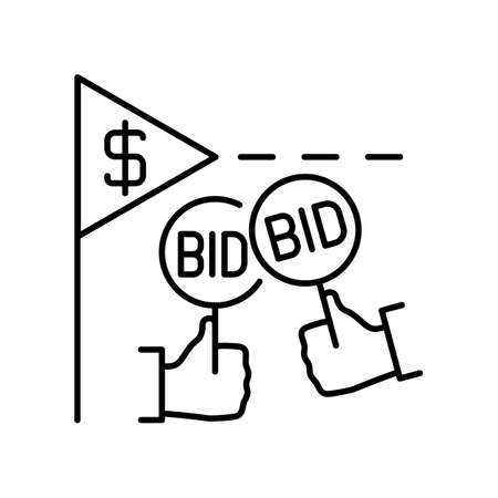 Flash price. Line icon for web design, templates and moreのイラスト素材