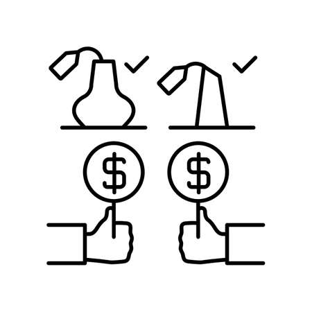 Double auction. Line icon for web design, templates and moreのイラスト素材
