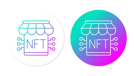 Nft marketplace. Gradient icons for web design, templates and moreのイラスト素材